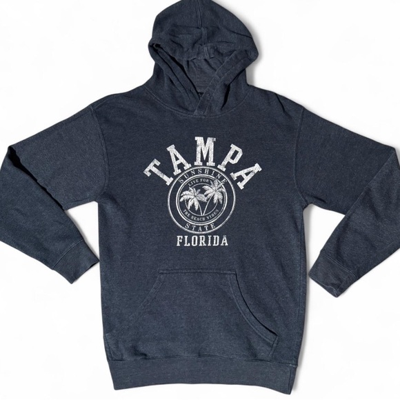 Tampa Florida Navy Blue Sweatshirt Hoodie - Picture 6 of 7